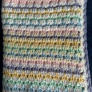 Handmade by May, Crocheted crib blanket in soft pastel colors